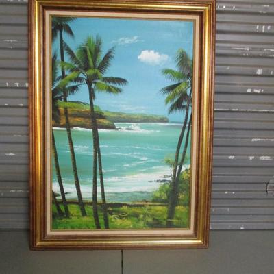 Seaside Painting On Canvas By Hubbard