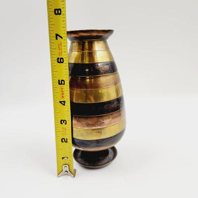 PENCO INDUSTRIES COPPER, BRASS & SILVER PLATE VASE