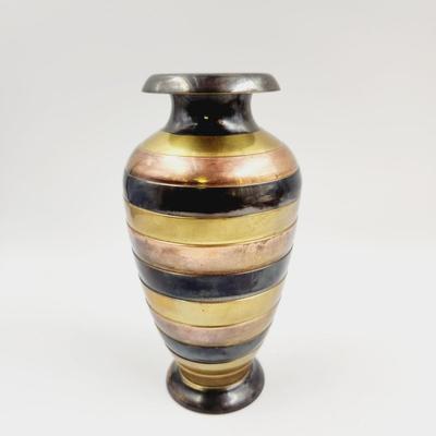 PENCO INDUSTRIES COPPER, BRASS & SILVER PLATE VASE