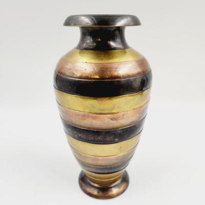 PENCO INDUSTRIES COPPER, BRASS & SILVER PLATE VASE