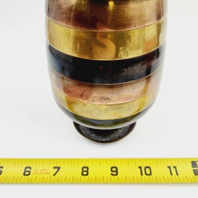 PENCO INDUSTRIES COPPER, BRASS & SILVER PLATE VASE