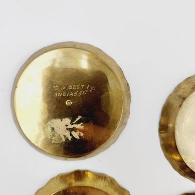 VINTAGE BRASS ETCHED COASTERS