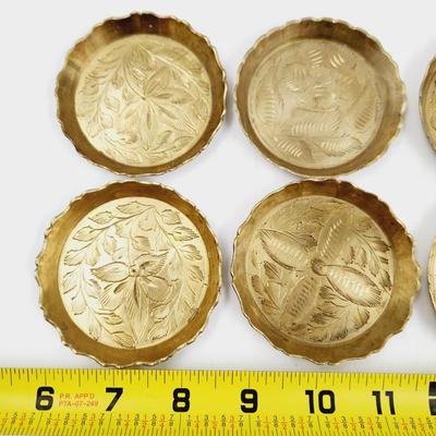 VINTAGE BRASS ETCHED COASTERS