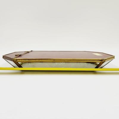 BEAUTIFUL ETCHED GLASS & BRASS DECOR