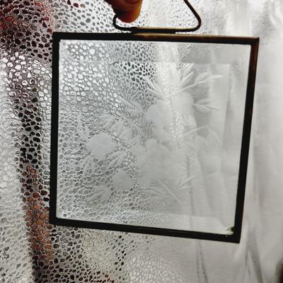 NICE BUNDLE OF BEVELED GLASS PIECES INCLUDING 1 ETCHED