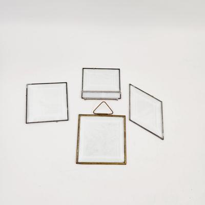 NICE BUNDLE OF BEVELED GLASS PIECES INCLUDING 1 ETCHED