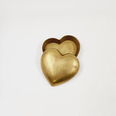 VINTAGE BRASS HEART TRINKET BOX