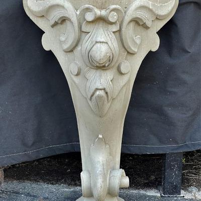 Solid Wood Ornate Reclaimed Leg.