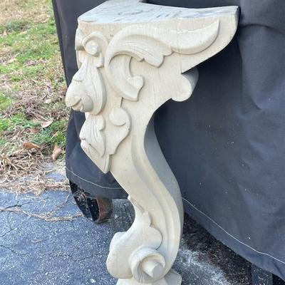 Solid Wood Ornate Reclaimed Leg.