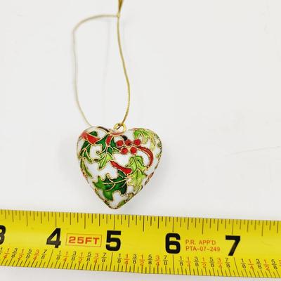 NICE CLOISONNE HEART ORNAMENT