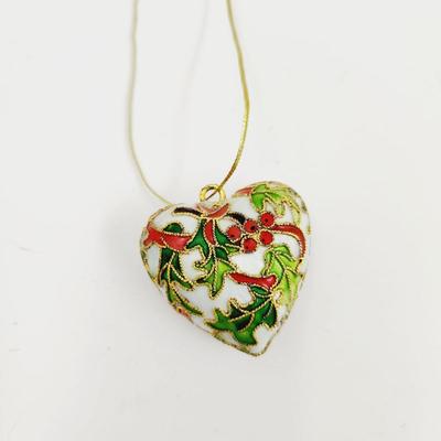 NICE CLOISONNE HEART ORNAMENT
