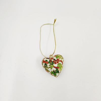 NICE CLOISONNE HEART ORNAMENT