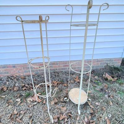 2- Wrought Iron Three Tier Pot Plant Stands