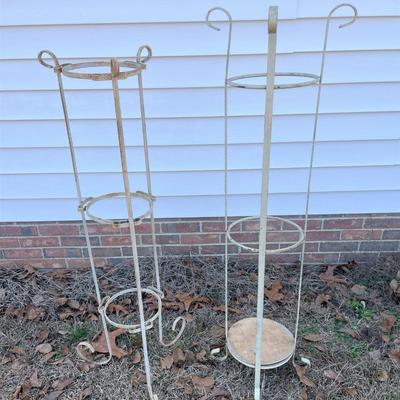 2- Wrought Iron Three Tier Pot Plant Stands