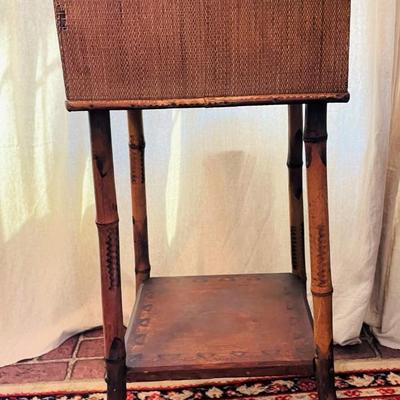 Vintage Bamboo Sewing Cabinet