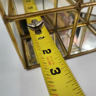 FANTASTIC BRASS, GLASS & MIRROR SHELF