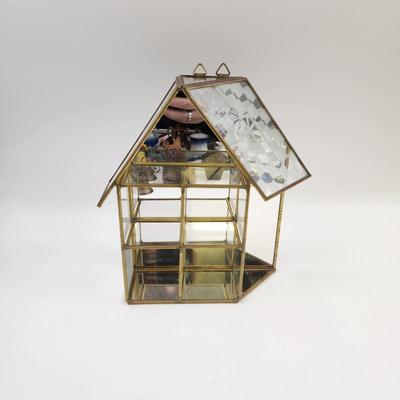 FANTASTIC BRASS, GLASS & MIRROR SHELF