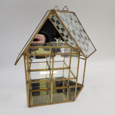 FANTASTIC BRASS, GLASS & MIRROR SHELF