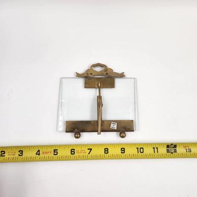 FANTASTIC BRASS AND GLASS TABLE TOP FRAME EASEL