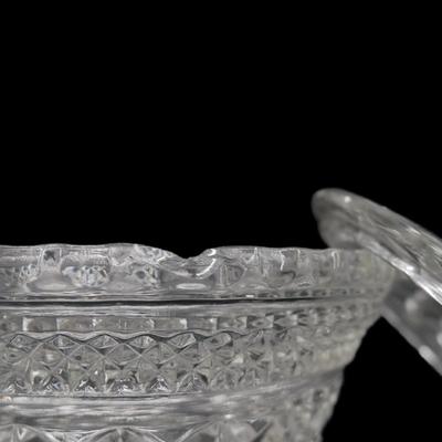 Vintage Glass Bowl with Lid and Glass Dishes