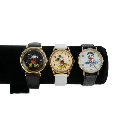 Vintage Mickey Mouse and Betty Boop Watches 