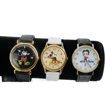 Vintage Mickey Mouse and Betty Boop Watches 