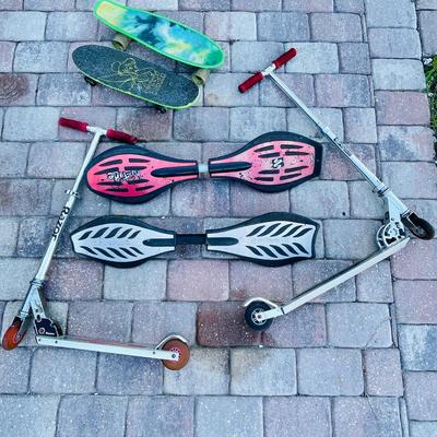 Razor Scooter, Huffy Micro Scooter, Street Surfing The Wave Hi-Tide Longboard, RipStick, Kryptonics Pennyboard (G-NM)