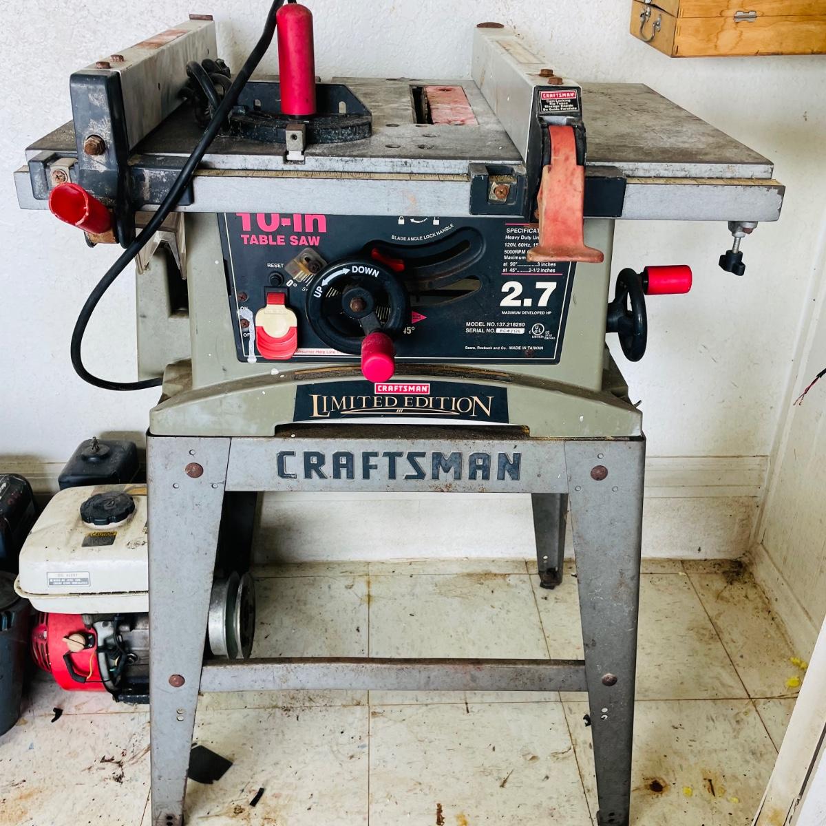 Craftsman 10 table saw 2.7 hp outlet