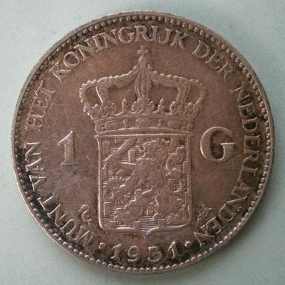 NETHERLNDS 1931 1G Silver Coin