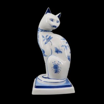 Vintage Hand Painted Cat Statuette