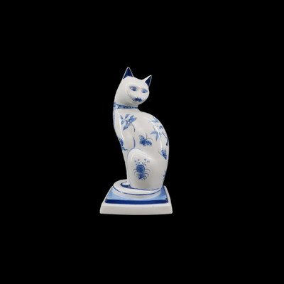 Vintage Hand Painted Cat Statuette