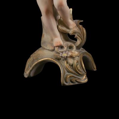 Large Hand-Painted Victorian Style Cherub Statue