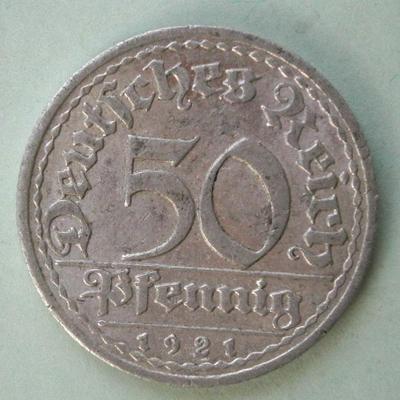 GERMANY 1921 50 Pfennig Aluminum Coin