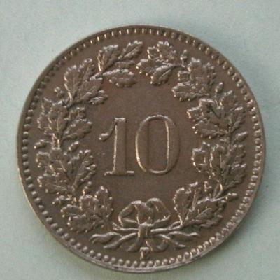 SWITZERLAND 1939 10 Rappen Coin