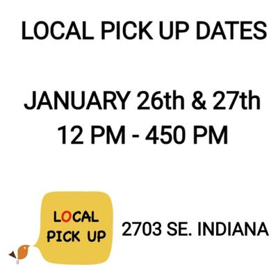 READ BELOW FOR INFO ON LOCAL PICK UP