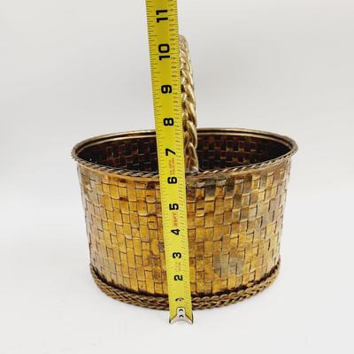 BRASS WOVEN STYLE BASKET