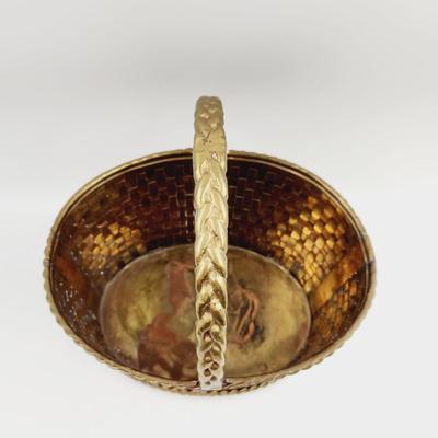 BRASS WOVEN STYLE BASKET