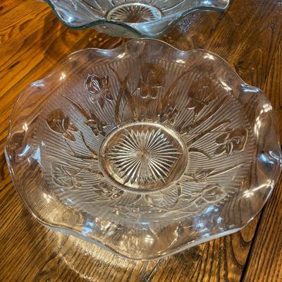 Two Iris and Herringbone Bowls