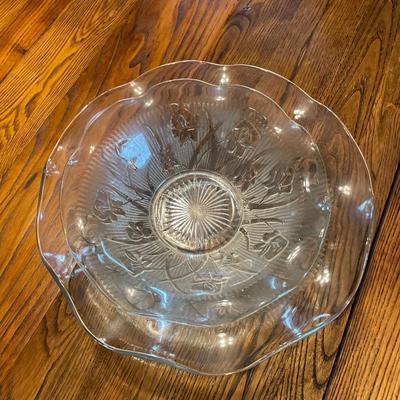 Two Iris and Herringbone Bowls