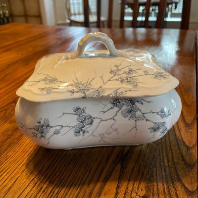 Antique Transferware Covered Dish