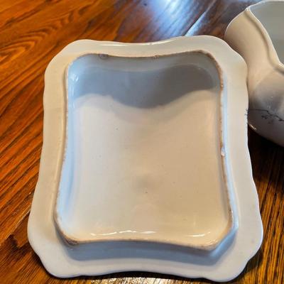 Antique Transferware Covered Dish