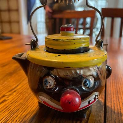 Thames Redware Clown Teapot