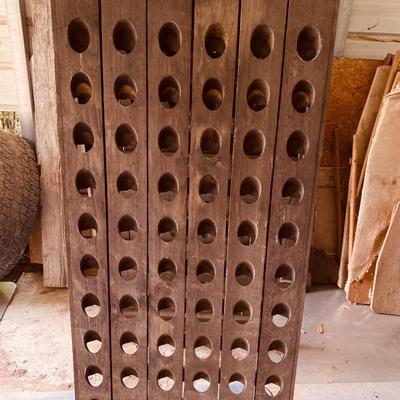 Vintage 120 bottle beverage riddling rack