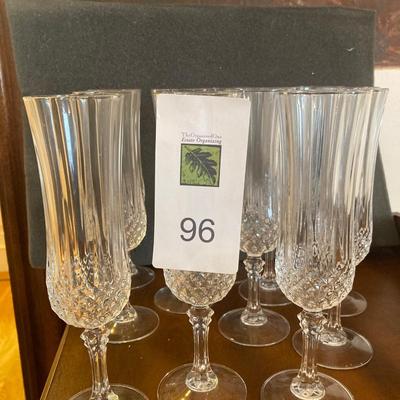 12  crystal champagne flutes