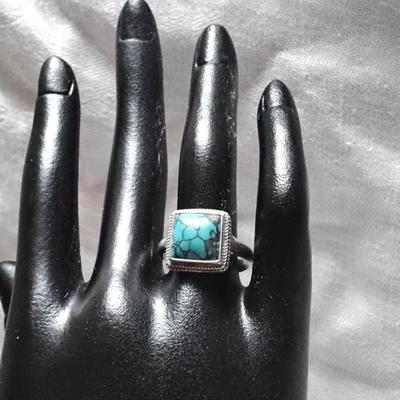 Vintage Turquoise 925 Ring Size 7.5