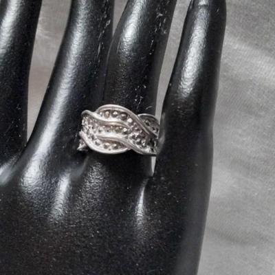 Super Sparkly Vintage Marcasite 925 Ring Size 7