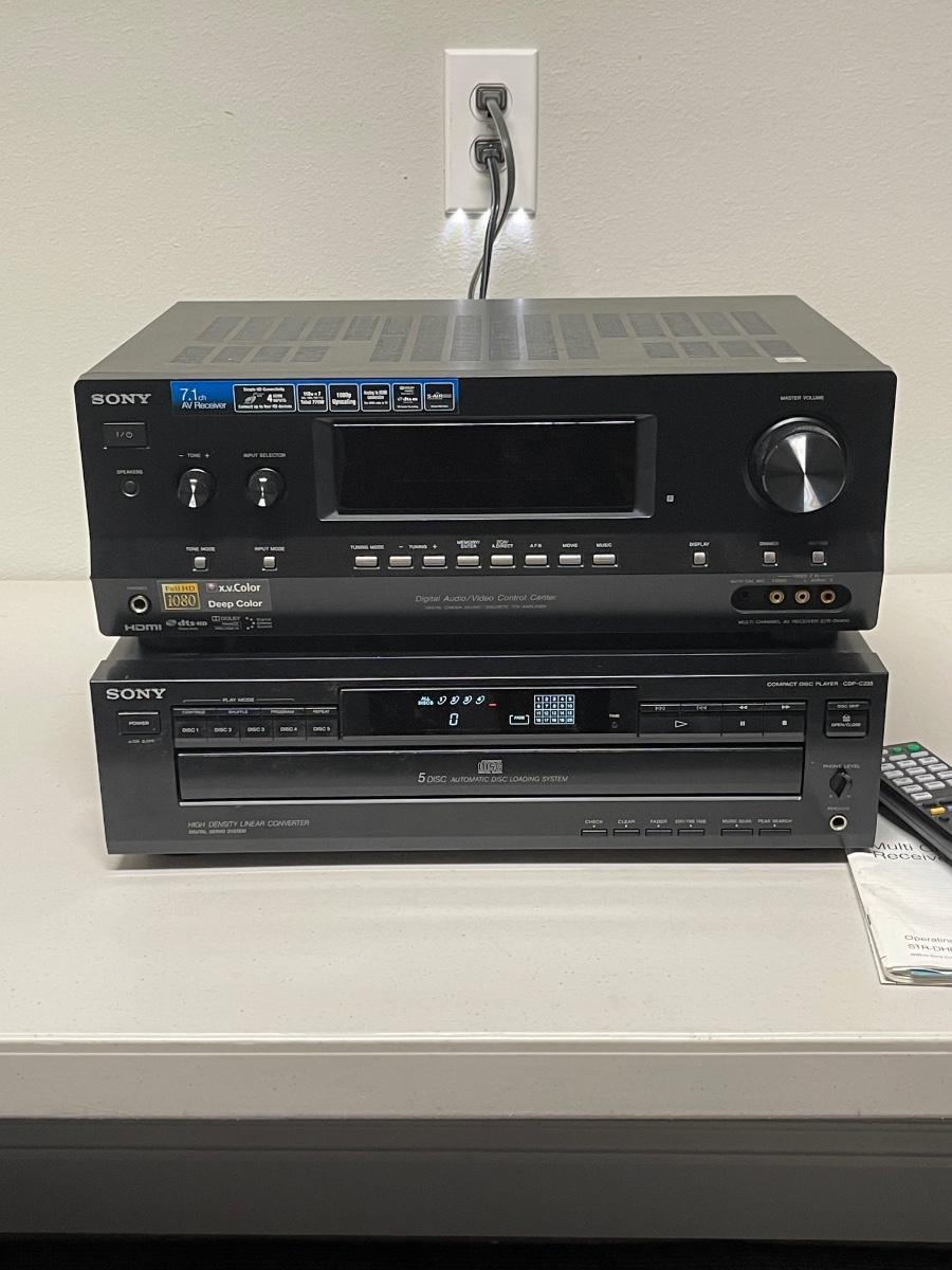 SONY Multi Channel AV Receiver & 5 Disc CD Player