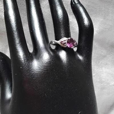 Gorgeous Vintage Grape Colored Rhodolite Garnet STS 925 Ring Size 9