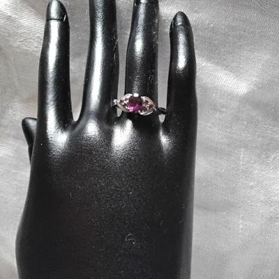 Gorgeous Vintage Grape Colored Rhodolite Garnet STS 925 Ring Size 9