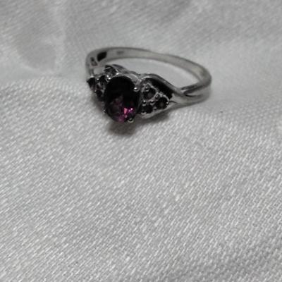 Gorgeous Vintage Grape Colored Rhodolite Garnet STS 925 Ring Size 9